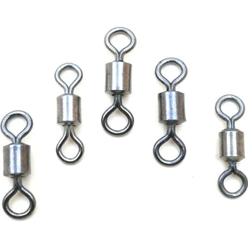 50PCS/Bag Fishing Connector Swivel Carp Fishing Ball Snap Fishing Swivels Rolling Stainless Steel Connector