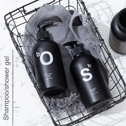 500ml Nordic PET Soap Bottle Brown Bathroom Shower Gel Refillable Bottles Shampoo Wash Hair Conditioner Lotions Press Dispenser