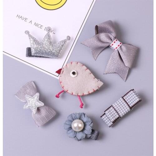 6 Pcs Hair Clip Set Cute Hair Accessories Girl Cartoon Hair Clip Headwear Bow Flower Animal Hairpin Hair Ring Elastic Headdress