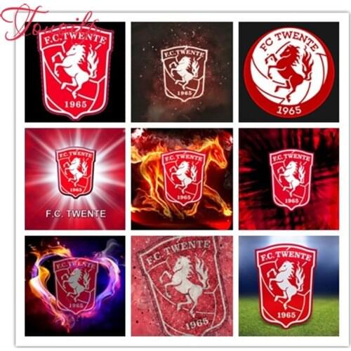 TOUOILP Diamond Embroidered Full Square&Round Drill football Twente logo Diamond Painting Cross Stitch Soccer Decorations Kids