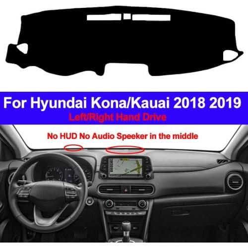 Car Auto Inner Dashboard Cover Dash Mat Cape Carpet Pad Cushion 2 Layers For Hyundai Kona / Kauai 2018 2019 LHD RHD Car Styling