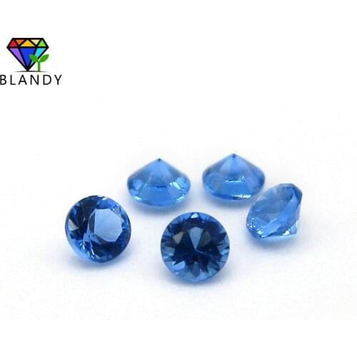 Free Shipping 1000pcs/lot 1.0-2.5mm Round Cut Swis Blue Nano Stone 5A Wax Setting Blue Nano Synthetic Gems Beads For Jewelry