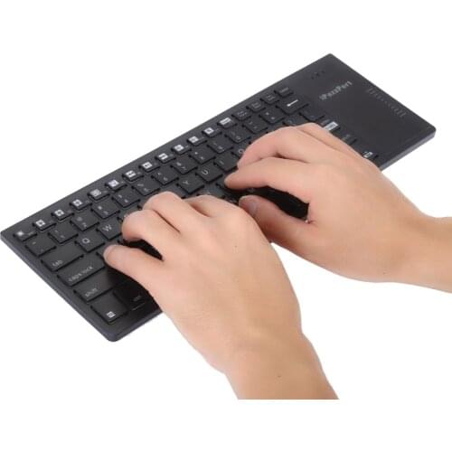 KP - 810- 35H 2.4GHz Wireless Ultra-Slim Multi-media Keyboard with Touchpad and Colorful Backlight Support Windows, iOS, Android