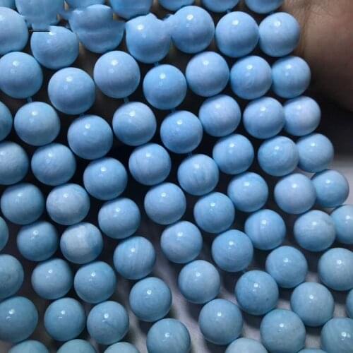 AAAA LOOSE BEADS larimar blue round 6/8/10/12mm Wholesale for DIY jewelry necklace 36cm