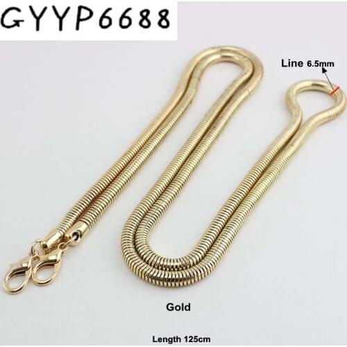 5pcs 1pcs High Ending 6.5mm width chains metal strap with hook for women bag handbag chain removable long strap chain
