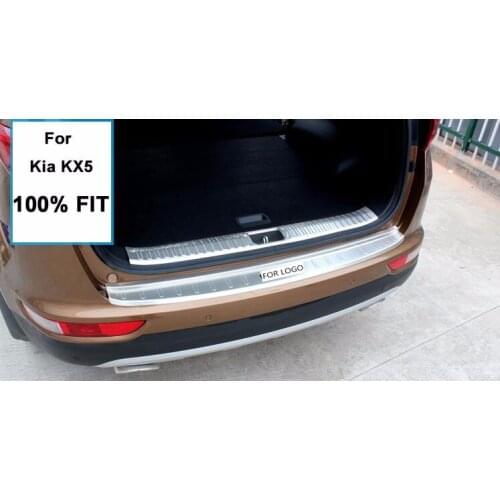 For KIA KX5 Sportage QL 2016 2017 Car Rearguards Stainless Steel Rear Bumper Trunk Fender Sill Plate Protector Guard Covers
