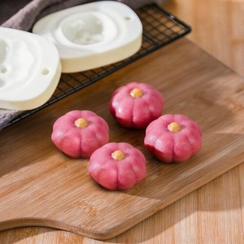 Pumpkin Mooncake Fondant Mold Silicone Chocolate Candy Mold Cupcake Baking 2Pcs
