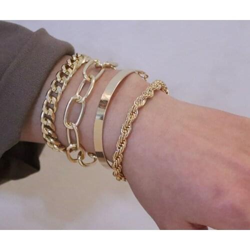 HEONYIRRY Golden Bracelets