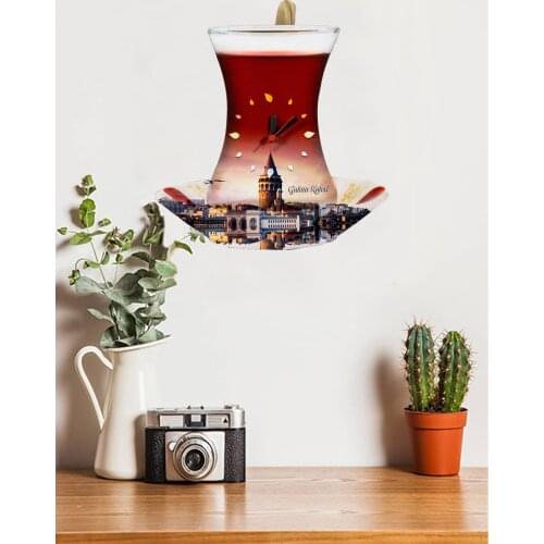 KalyonHome Tea Cup Pendulum Wall Clock Watch