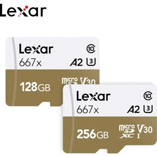 Original Lexar Professional 667x Micro SD Card 128GB 64GB 256GB MicroSDXC Memory Card A2 C10 V30 1080p Full-HD 3D 4K TF Card