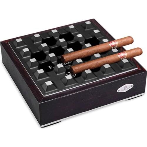 Classical Luxury Cigar Ashtray Beautiful Ebony Metallic Cigar Ashtray Four-Slot Large Ashtray Tobacco Cigarette Ash Tray Fashion