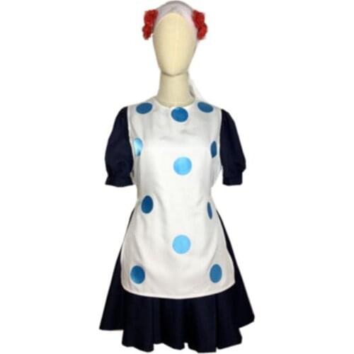 2021 Anime Comic JoJos Bizarre Adventure Cosplay Costumes Susie Q Cosplay Costume Uniforms Clothes Suits Blue Dresses apron New