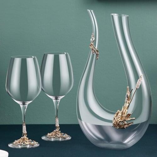 Creative Wine Ware Wedding Gift Red Wine Cup Set Glass U-Shaped Decanter Household Tequila Whiskey hip flask