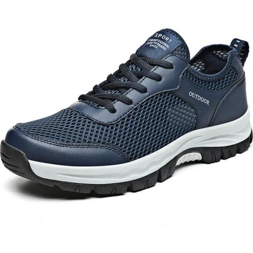 Outdoor Lightweight Sport Shoes Men Breathable Durable Trekking Comfortable High Quality Sneakers Lace-up Male Large Size