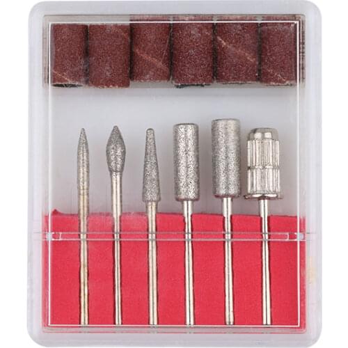 6Pcs Nail Drill Bits Sanding Bands File Drill Kit Replacement Electric Nail Grinding Heads and Sand Circle Sets Nail Art Tool
