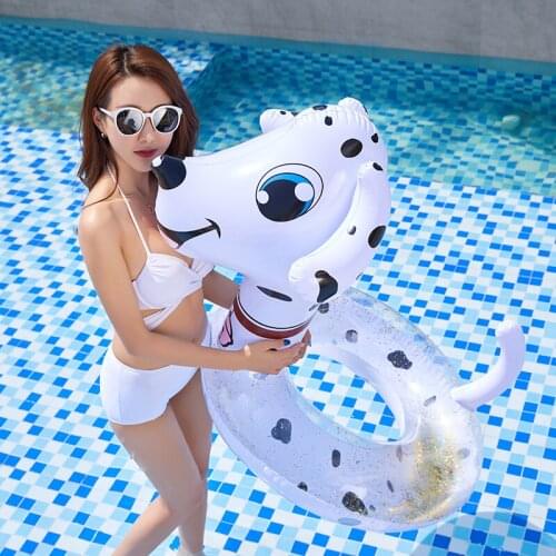 Inflatable Pool Float Transparent Swimming Ring Chinese Zodiac Animal dog Snake swimming Circle adult pool floats inflated toys