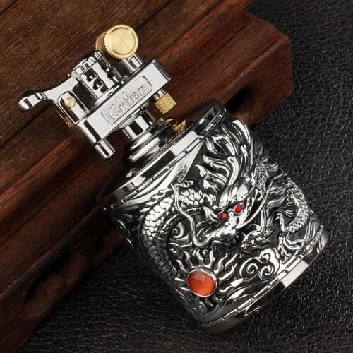 CHIEF Desktop Retro Oil Machine Hand Sewn Exquisite Details Durable Antique Lighter Flint Fire Starter Ignition Picnic BBQ Tools