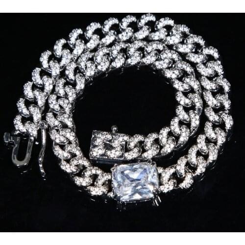 Hip Hop Punk Wonem anklet chain with 10mm square cz paved cuban chain anklet jewelry Iced Out Miami Curb Chain anklet Jewelry