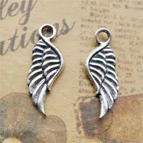 BULK 30 Zinc Alloy Tiny Angel Wings Charms Religious Theme DIY Accessories Findings 20.7*7.5mm 0.6g