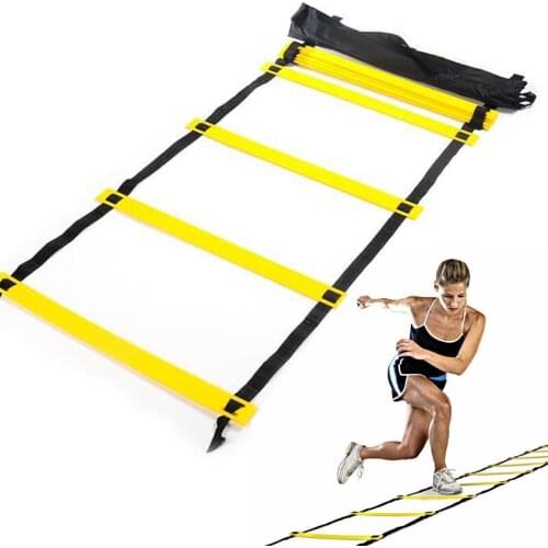 Durable Nylon 9 Rung 16.5 Feet 5M Agility Speed Jump Ladder Soccer Agility Training Football Fitness Foot Speed Ladder