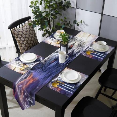 Tiger Table Runner Table Mats Cover For Home Wedding Banquet Festival Party Catering Hotel Table Decoration