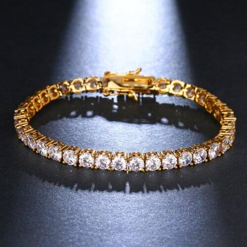 ORZTOON Vintage Compact Round Zircon Chain Bracelets for Women Luxury Gold Color Brass Bling Bracelet Trendy Female Jewelry 2021