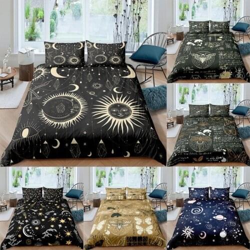 Starry Sky Blackboard Bedding Set Queen 3D Cute Cartoon Printed Duvet Cover Bedcloth 2/3pcs Home Textiles High Quality Bedspread