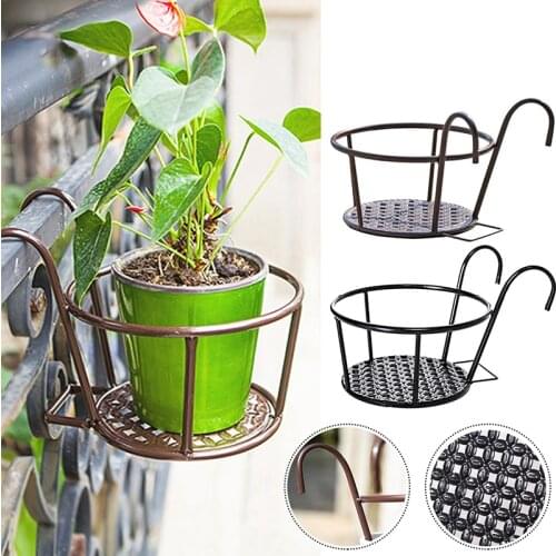1Pc Creative Outdoor Garden Flower Pot Balcony Iron Hanging Basket Succulents Holder Home Decor Supplies