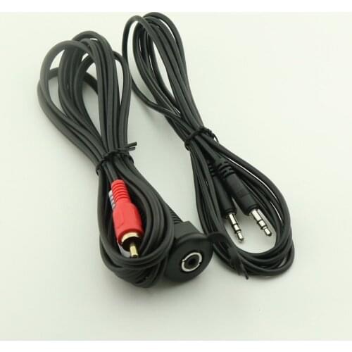 10pcs Poly-Planar MP3/iPod/SAT Radio 2RCA Male to 3.5mm Female + 3.5mm Audio Cable 2M