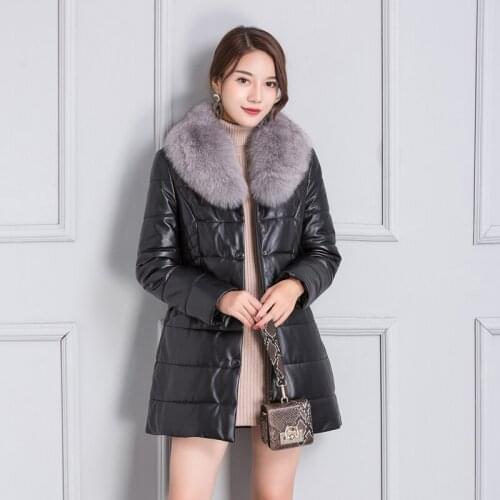 100% Real Fox Fur Hooded Sheepskin Coat Female Winter Warm Duck Down Jacket Women Korean Genuine Leather Down Coats 23