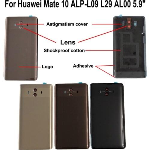 100% Orig New For Huawei Mate 10 ALP-L09 L29 AL00 5.9" Rear Back Door Housing Battery Door Cover