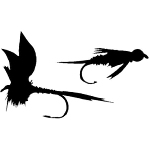 14.5cm*8.7cm Fly Fish Fashion Vinyl Car Sticker Car Accessories Decal Black/Silver S3-5307