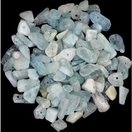 16 Inches Natural Irregular Blue Aquamarines Stone Chips Gravel Beads For Jewelry Making DIY Bracelet Necklace Accessorie