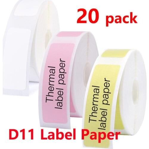 20 Rolls d11 label sticker Thermal Label Paper Niimbot D61 label printer sticker label paper Self-adhesive paper labels self