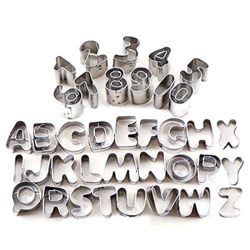 37 Pc/set Alphabet Number Letter Cake Baking Decorating Cutter Tool Set Biscuit Fondant Sugarcraft Cookie Stamp Impress Embosser