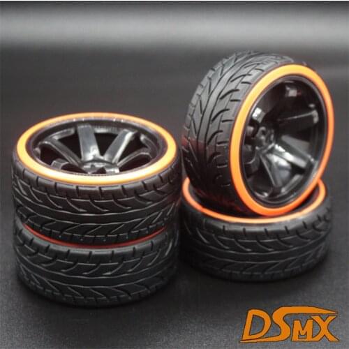 4Pcs RC 1:10 Drift Car Plastic Wheel Rim &Tyre tires For HSP 94123/94122/94103/D4/D3
