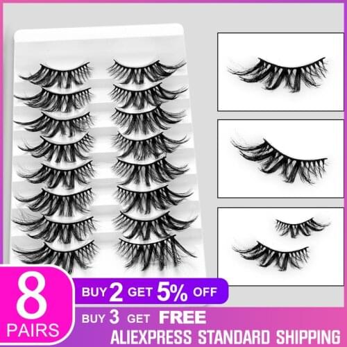 5/8 Pairs/ set Mink Lashes Faux Eyelashes Mink False Eyelashes Dramatic Volume Lashes Eyelash Extension False Eyelashes