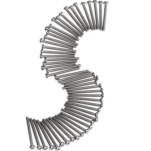 50Pcs M2x20mm Phillip Plain Screws Bolt Long Stainless Steel Machine Screw Fasteners Cross Recessed Phillips Machine Repair Tool