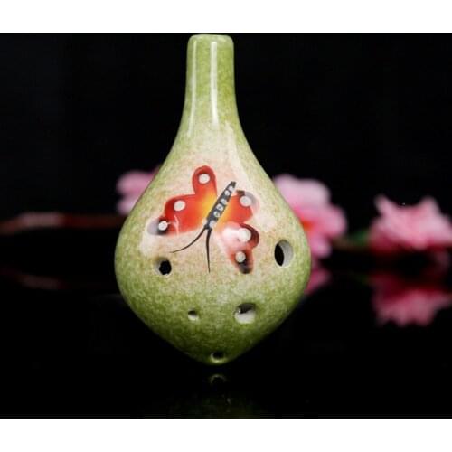 6-Hole C-Tone Ceramic Flute Beginner Instrument Color Drawing