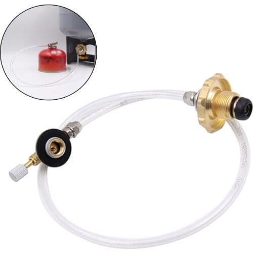 Outdoor Camping Propane Refill Adapter Lp Gas Flat Cylinder Tank Coupler ​Bottle Adapte Stove Burner Save Kit W/ Shut-off Switch