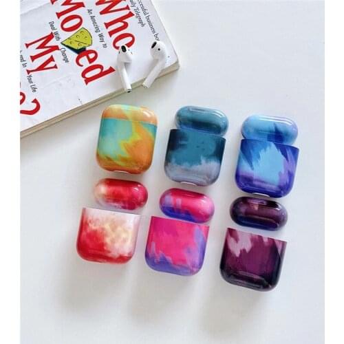 Luxury Original watercolor Graffiti plastic hard Case for Apple Airpods 1 2 air pods 2 cover Bluetooth Earphone Accessories Box