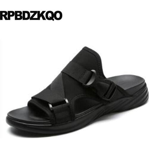 Designer Shoes Men High Quality Summer Slippers Nice Casual Slides Slip On Water Platform Waterproof Open Toe Sandals Flat Black