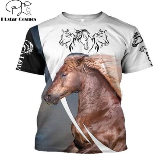 PLstar Cosmos new 3d Print horse racing limited edition 3d t shirts tshirt tees summer funny Harajuku short sleeve streetwear-1