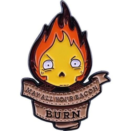 Howls Moving Castle anime action figure prefect quality cute Calcifer cartoon brooch children gifts home decoration