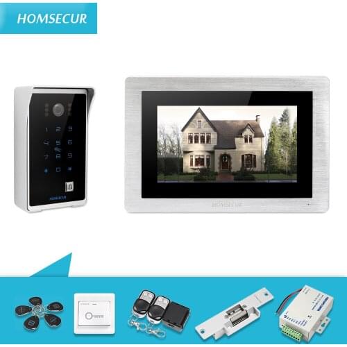 HOMSECUR 7" Wired Hands-free Video&Audio Home Intercom with Password & ID Access BC081+BM714-S+L1