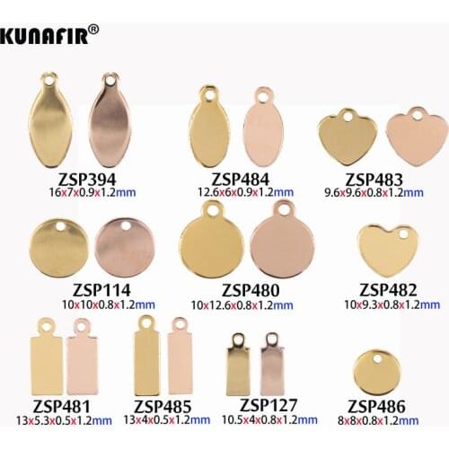 Good polishing golden color with Laser engraving logo tags stainless steel labels jewelry tab parts accessories