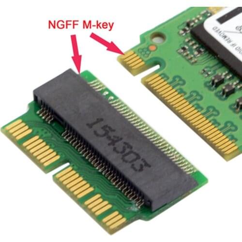 12+16Pin 2014 2015 Mac to M.2 NGFF M-Key SSD Convert Card for A1465 A1466 A1493 A1502