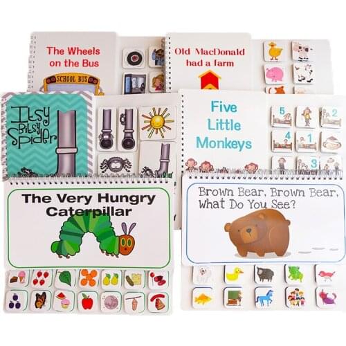 Picture book Baby toy Brown bear the very hungry caterpillar Quiet book for toddler Early Educational toy Montessori Toys