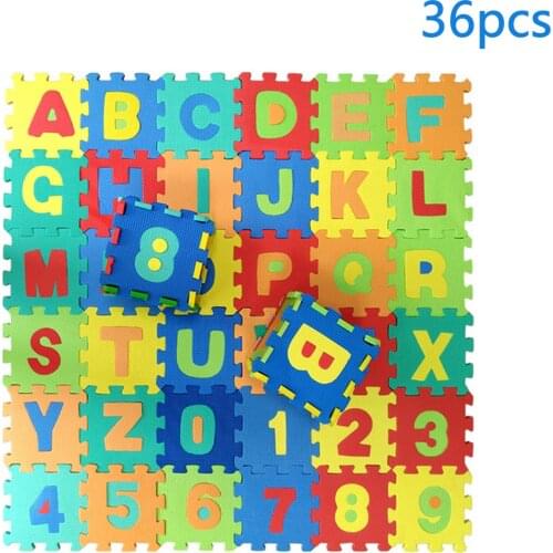 36PCS Kids Foam Alphabet Number Puzzle Mats Crawling Playmats Educational Toys for Toddlers Children Soft Pad Room Supplies
