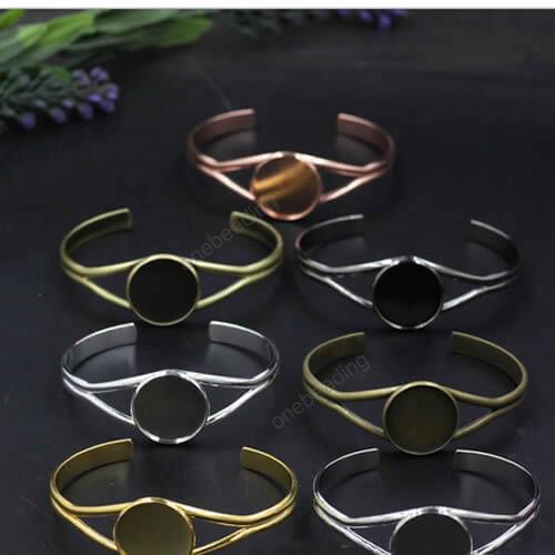 Fit 25mm Copper Bracelet Base Bangle Blank Round Vintage Pattern For DIY Bangle Bracelets Tray 2pcs/lot K05245